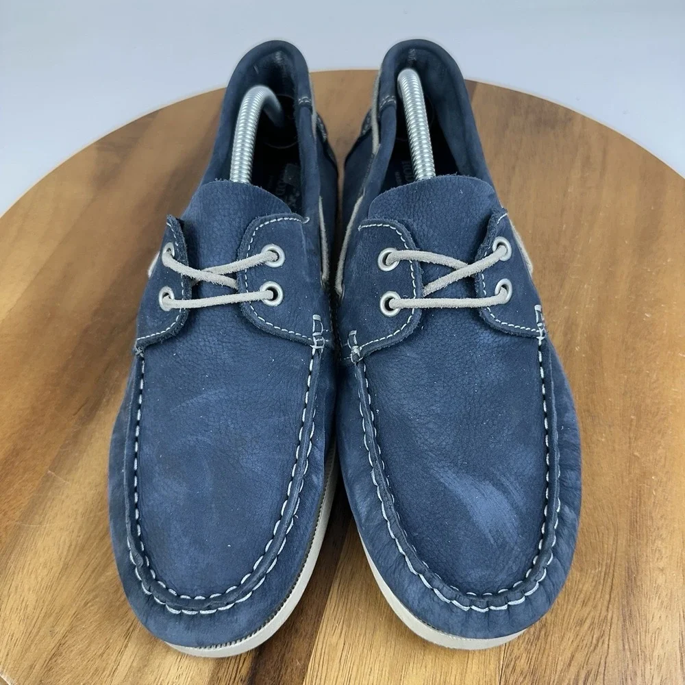 Mens Rodd & Gunn Viaduct Navy Blue Leather Casual Lace Up Boat Shoes Size EU 44